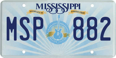 MS license plate MSP882