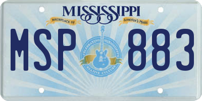 MS license plate MSP883