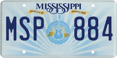 MS license plate MSP884