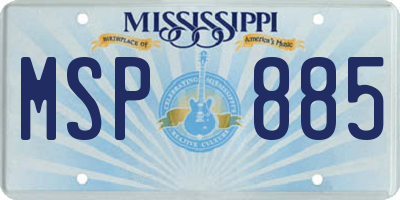 MS license plate MSP885