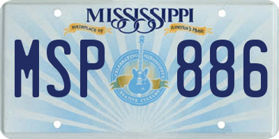 MS license plate MSP886