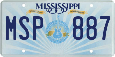 MS license plate MSP887