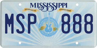 MS license plate MSP888