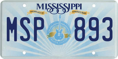MS license plate MSP893