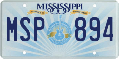 MS license plate MSP894