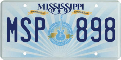 MS license plate MSP898