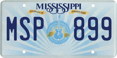 MS license plate MSP899
