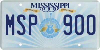 MS license plate MSP900