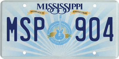 MS license plate MSP904