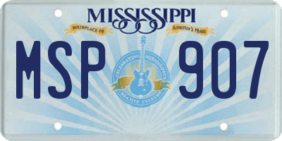 MS license plate MSP907