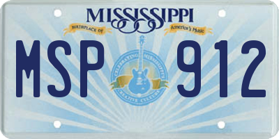 MS license plate MSP912