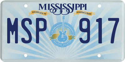 MS license plate MSP917