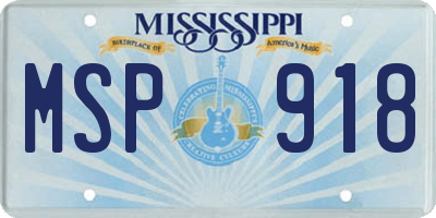MS license plate MSP918