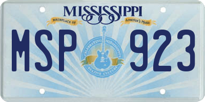 MS license plate MSP923