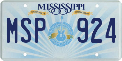 MS license plate MSP924