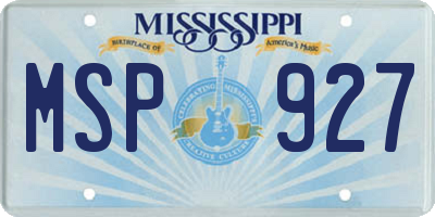MS license plate MSP927