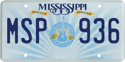 MS license plate MSP936