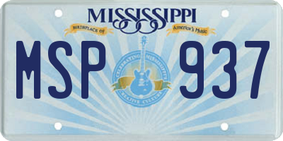 MS license plate MSP937