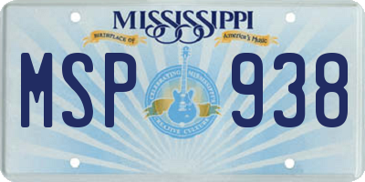 MS license plate MSP938