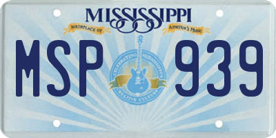 MS license plate MSP939