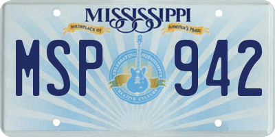MS license plate MSP942