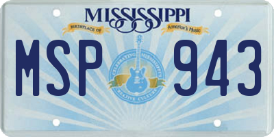 MS license plate MSP943