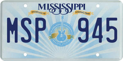 MS license plate MSP945