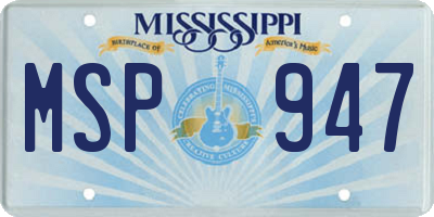 MS license plate MSP947