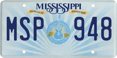 MS license plate MSP948