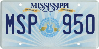 MS license plate MSP950