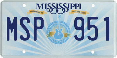 MS license plate MSP951