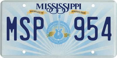 MS license plate MSP954