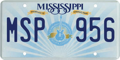 MS license plate MSP956