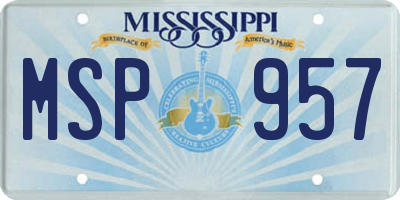 MS license plate MSP957