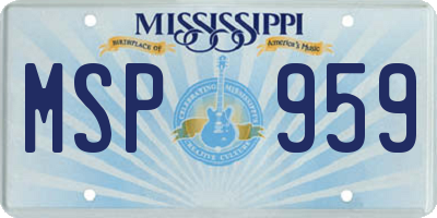 MS license plate MSP959