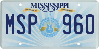 MS license plate MSP960
