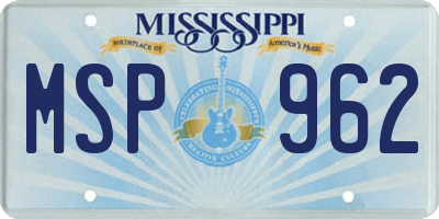 MS license plate MSP962