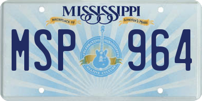 MS license plate MSP964