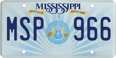 MS license plate MSP966