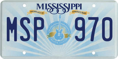 MS license plate MSP970