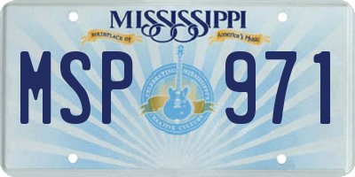 MS license plate MSP971