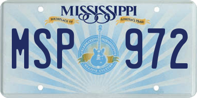 MS license plate MSP972