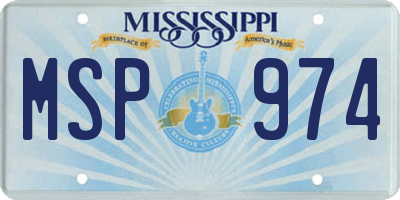 MS license plate MSP974