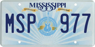 MS license plate MSP977