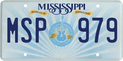MS license plate MSP979
