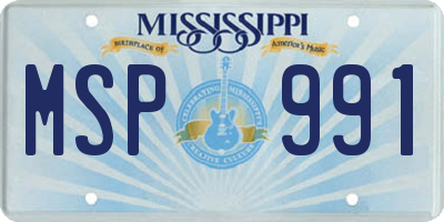 MS license plate MSP991