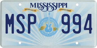 MS license plate MSP994