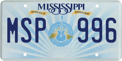 MS license plate MSP996