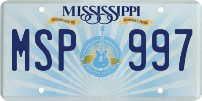 MS license plate MSP997