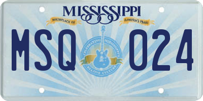 MS license plate MSQ024